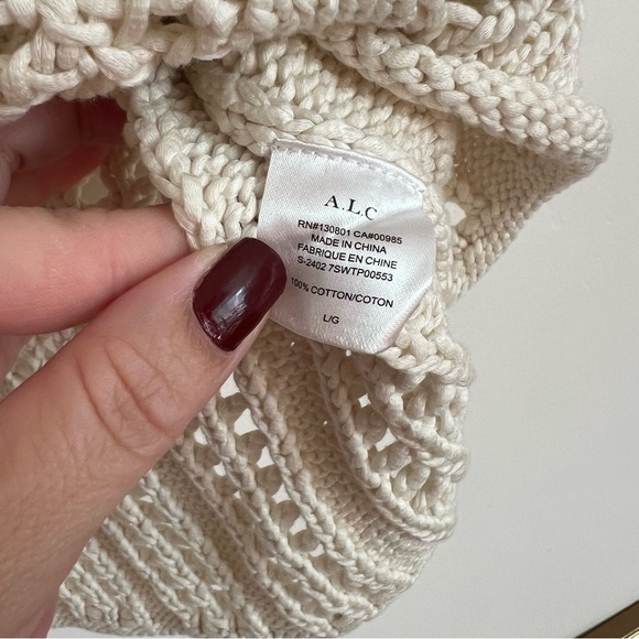 A.L.C. Emil Cropped Open-Knit Cotton Sweater - Picture 5 of 6